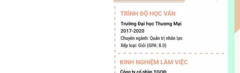 Phần trình độ học vấn trong mẫu CV hành chính văn phòng