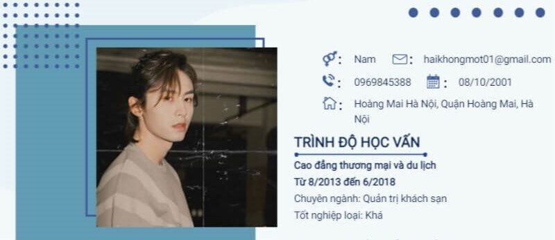 Phần trình độ học vấn trong bản CV xin việc phục vụ nhà hàng