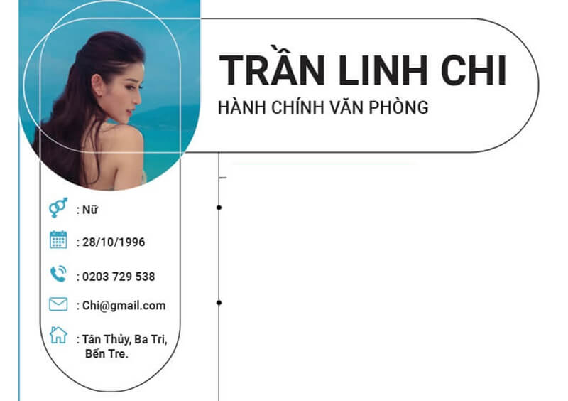 Phần thông tin cá nhân trong mẫu CV hành chính văn phòng