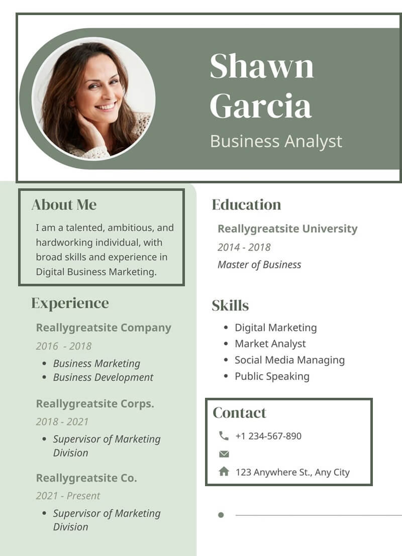 Phần thông tin cá nhân trong CV Business Analyst