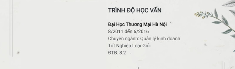 Phần trình độ học vấn trong CV xin việc quản lý kho