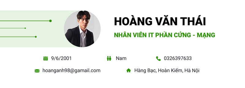 Phần thông tin cá nhân trong mẫu CV IT phần cứng