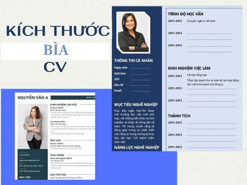 Chú ý chọn kích thước phù hợp cho bìa CV