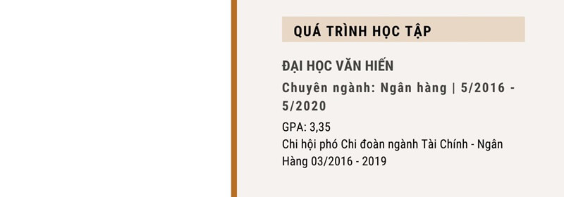 Phần trình độ học vấn trong bản CV ngân hàng chứng khoán