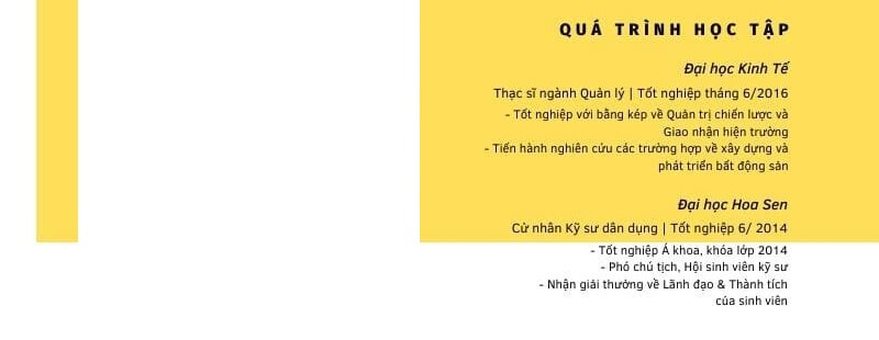 Phần trình độ học vấn trong CV xây dựng