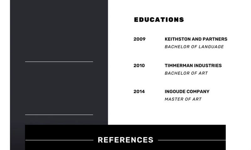 Phần trình độ học vấn trong mẫu CV Copywriter