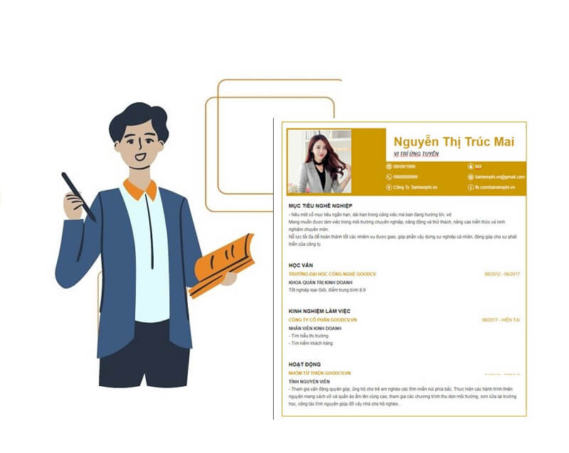 Nội dung thông tin trong CV quản lý nhà hàng 