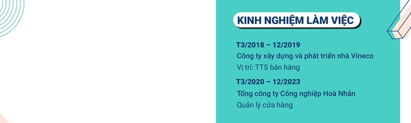 Phần kinh nghiệm làm việc trong bản CV phát triển thị trường