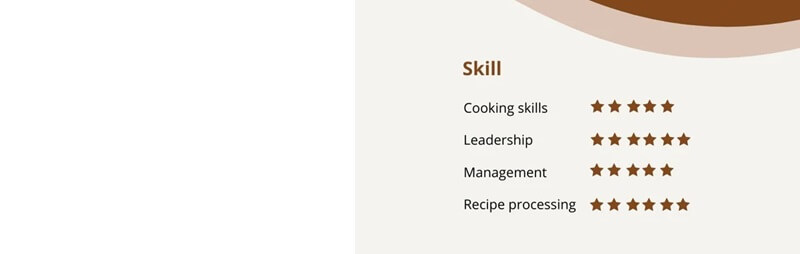 Phần kỹ năng trong bản CV xin việc nấu ăn