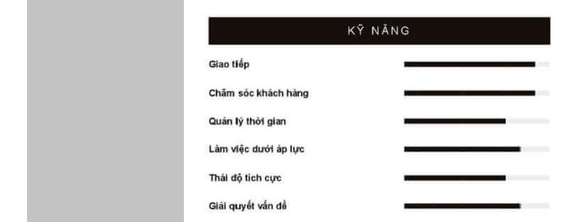 Phần kỹ năng trong CV xin việc quán trà sữa