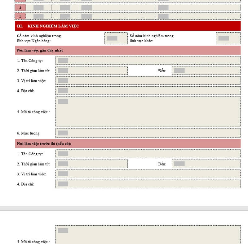 Viết kinh nghiệm trong CV MSB