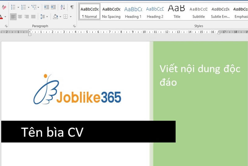 Tạo bìa CV trên word