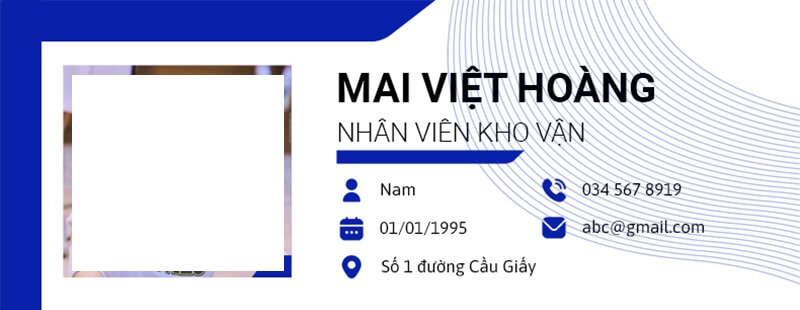 Phần thông tin cá nhân trong CV vận chuyển giao nhận