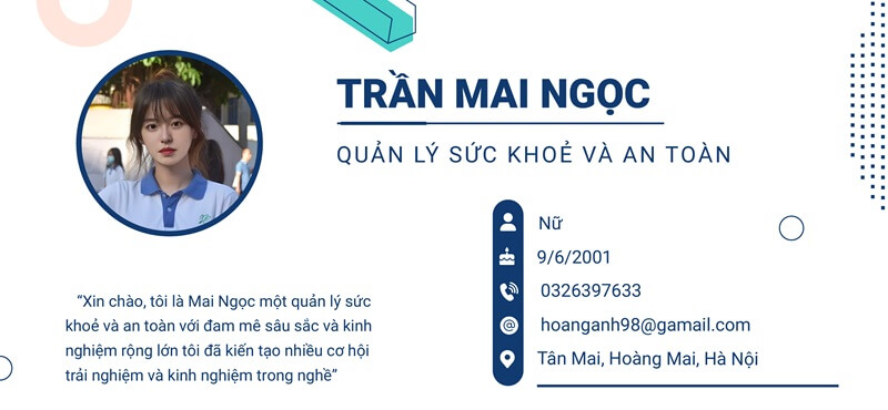 Phần thông tin cá nhân trong bản CV phát triển thị trường