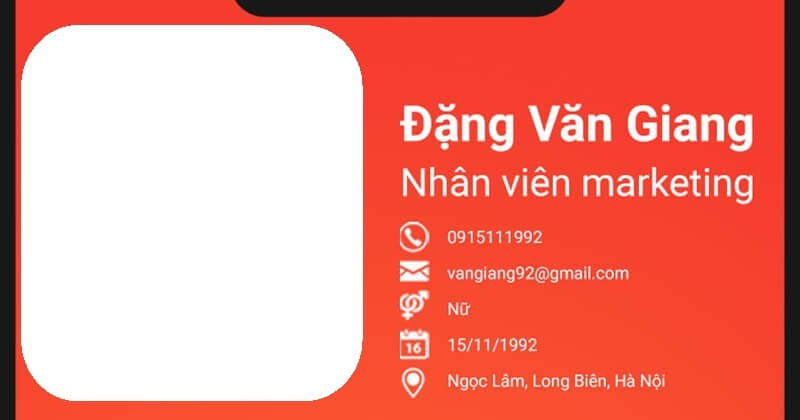 Mục thông tin cá nhân trong bản CV thương mại điện tử