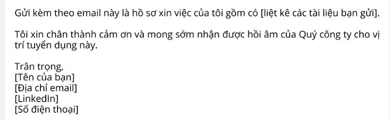 Tạo phần kết độc đáo trong email