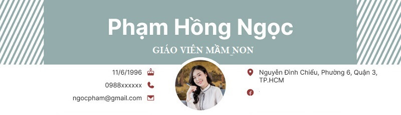 Phần thông tin cá nhân trong CV xin việc giáo viên mầm non