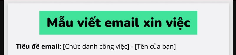 Tiêu đề email gửi CV ấn tượng, chuẩn chỉnh nhất