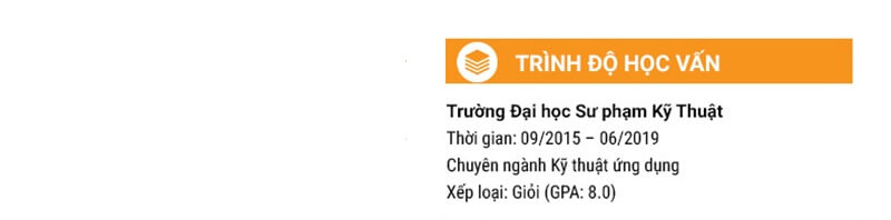 Phần trình độ học vấn trong CV ngành kỹ thuật