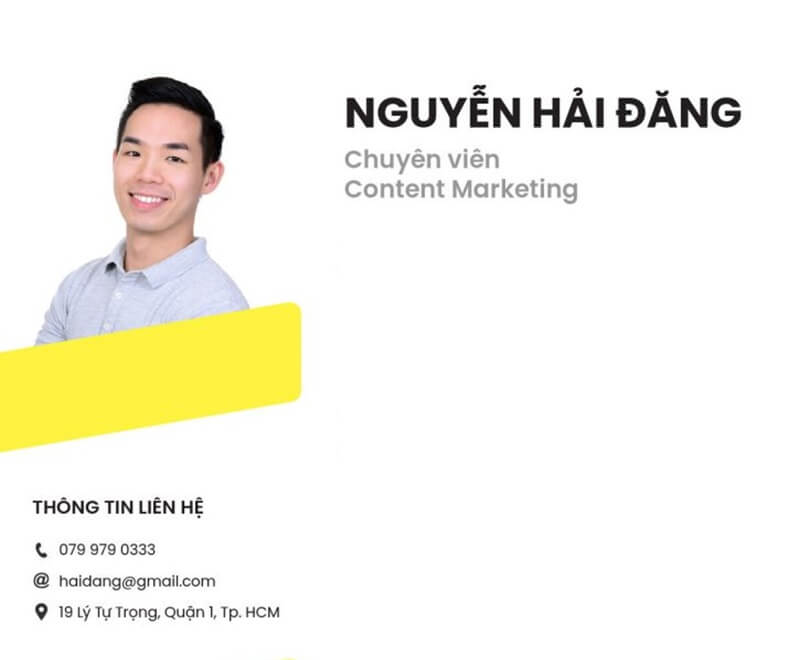 Phần thông tin cá nhân trong mẫu CV xin việc trái ngành