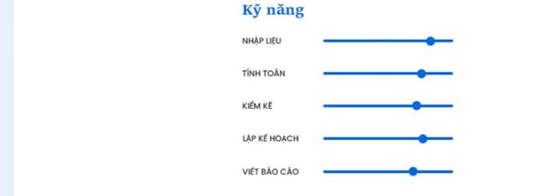 Phần kỹ năng trong CV xin việc thủ kho