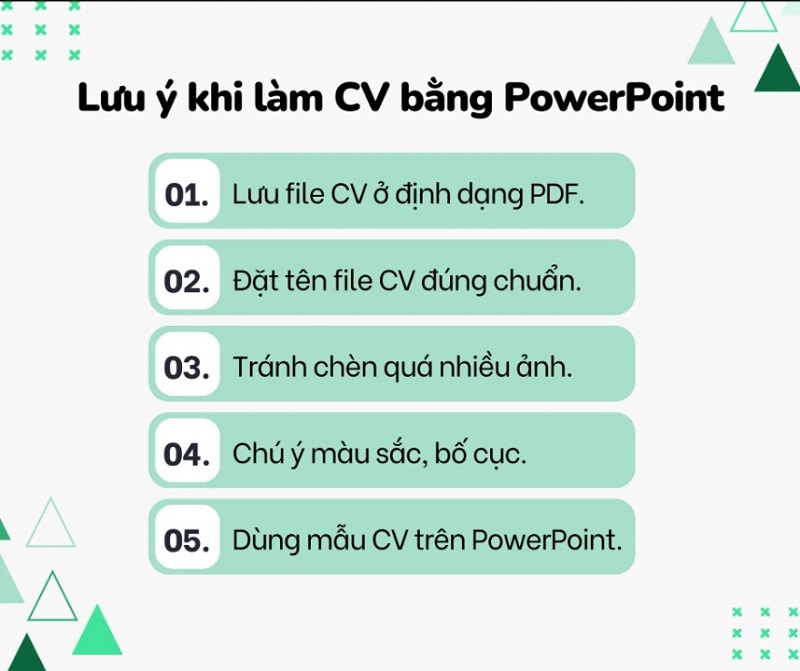 Lưu ý tạo CV powerpoint đúng cách