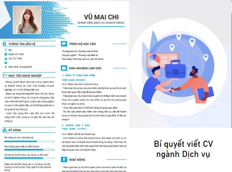 Bí quyết trình bày các phần của CV dịch vụ