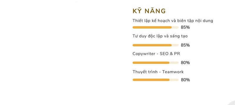 Phần kỹ năng trong CV xin việc Marketing Intern