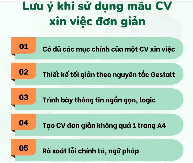 Lưu ý khi tạo CV phong cách đơn giản