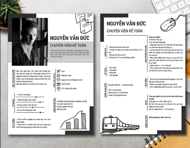 Tạo mẫu CV kế toán tổng hợp với cách trình bày độc đáo